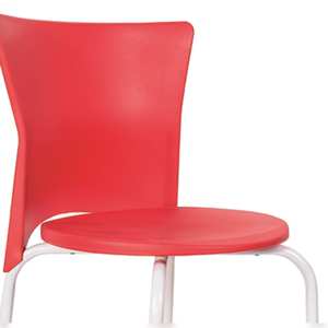 Sedia da ufficio impilabile in metallo WELL HOME 'Luc' Rossa 70cm - Product Image 3
