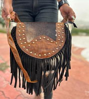 Nouveaux cheveux élégants sur peau daim fourrure cuir frange sac à bandoulière femmes parfait à la mode vente chaude en forme de baril sacs à bandoulière