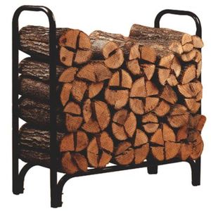 Iron <b>Metal</b> Fireplace <b>Log</b> <b>Holder</b> Indoor & Outdoor Fire Wood Rack Black Finished Round Fireplace Tools <b>Log</b> <b>Holders</b> - Product Image 3