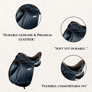 Selle de cheval western en cuir souple de qualité supérieure, très demandée | Magnifique selle de style anglais, couleur noire, nouveau design pour l'entraînement à l'équitation - Product Image 3