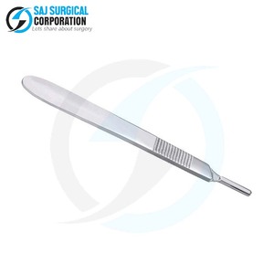 Poignée de scalpel en acier au carbone vintage classique avec poignée moletée Collection médicale historique manuelle en acier inoxydable - Product Image 2