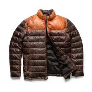 New Arrival Bubble Coats Motorcycle Coat With Pocket Men's <b>Leather</b> Plain <b>Dye</b> Windproof Jacket - Product Image 1