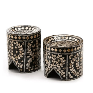 Cake and dessert display <b>case</b> holder stand mother of pearl inlay plinth stands made in Vietnam - Product Image 1