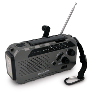Radio de emergencia al aire libre con energía solar con manivela con función de linterna incorporada - Product Image 2