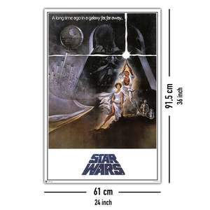 Póster 'A' de Star Wars de estilo moderno, arte de pared americano, material de papel con marco negro - Product Image 4