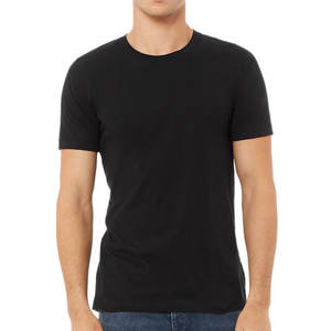 T-shirt à col rond ajusté pour homme en coton 100% noir, tailles XS-XL - Product Image 4