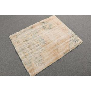 Tapis turc, petit tapis de 2,9 x 3,6 pieds, tapis oriental en laine vintage marron - Product Image 4