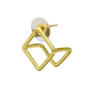 Brass Gold Plated Stud and Hoop <b>Earrings</b> with <b>Opal</b> Pearl Diamond - Product Image 1