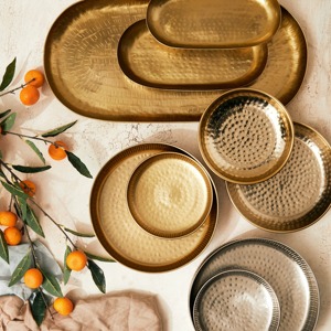 Lot de 3 bols décoratifs bas orchidées finition argentée pièces élégantes parfaites pour la table de bureau à domicile ou la fête d'Inde - Product Image 4