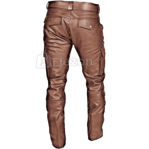 Nouveau design de pantalons en cuir pour hommes Pantalons en cuir durables à coupe droite classiques pour une utilisation par temps froid - Product Image 4