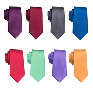 Cravates en soie pour hommes, mode rouge, bordeaux, Satin de soie pour hommes, cravate slim, cravate de bureau - Product Image 4