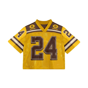Wholesale Pries <b>Brown</b> Vintage American Football Jersey Retro Style Sports <b>T</b> <b>Shirt</b> for <b>Men</b> Sweat Wear - Product Image 5
