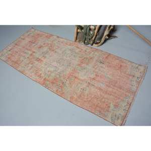 Alfombra turca naranja Vintage, área grande clásica, 3x7,4 pies, tejido plano, retales de látex de lana para adolescentes, pasillo Rectangular - Product Image 4