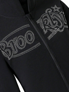 Survêtement décontracté personnalisé de haute qualité en gros avec strass pour hommes, survêtement slim fit délavé pour hommes - Product Image 3