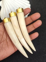 Pendentifs de collier en alliage de cuivre sur mesure avec détails métalliques vintage, corne, os, dent de buffle, perle, chaîne à maillons pour la fabrication de bijoux