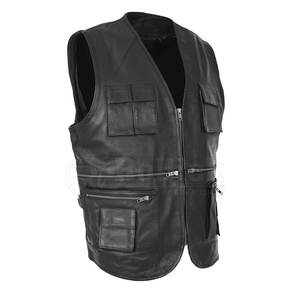 Chaleco de Cuero para Hombre de Diseño Personalizado, Chaleco de Cuero para Hombre con Color Personalizado, Chaleco de Cuero sin Mangas para Hombre Estilo Urbano - Product Image 5