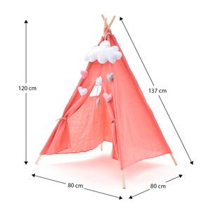 Tienda de campaña infantil rosa ROBINCOOL, tipi Montessori plegable para uso en interiores y exteriores, tienda de juegos estilo indio - Product Image 4