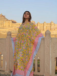 Kaftan en coton pour femmes, imprimé à la main, fabrication OEM, vente en gros directe d'usine, taille et étiquette personnalisées - Product Image 3