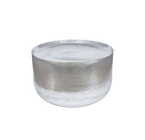 2025 Aluminium Hammered Coffee <b>Table</b> Decorative Furniture Shiny <b>Silver</b> Color Villa Decoration <b>Side</b> <b>Table</b> Round Shape - Product Image 3
