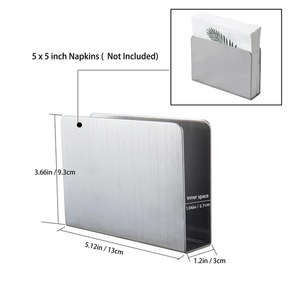 Porta servilletas de acero inoxidable, diseño vertical compacto, acabado duradero, fácil acceso, estilo moderno para bares, cafeterías y restaurantes - Product Image 6