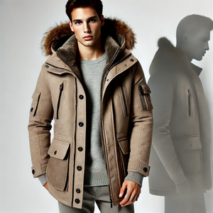 High Quality Men's Winter Parka Thick Warm Waterproof <b>Jacket</b> with Fur Decoration Casual Outerwear Medium Long Coat - Product Image 3