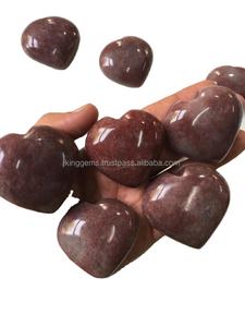 คริสตัลเลพิโดไลต์สีชมพูธรรมชาติ รูปหัวใจ ขัดเงา แกะสลัก - Product Image 4