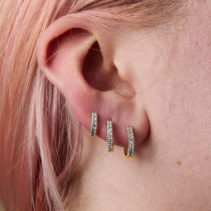 Pendientes de Estrella de Oro de 14k con Baño de Rodio y Circonita Blanca de 0.44ct, Regalo Clásico para Boda - Product Image 4