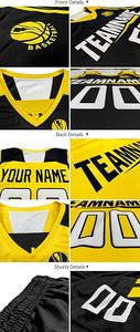 Maillot de basket-ball réversible personnalisé pour hommes et jeunes, uniforme imprimé avec nom et numéro personnalisés, vêtements de sport, grande taille - Product Image 6