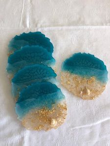 Handmade Custom Resin <b>Coaster</b> Set with Gold Flakes Epoxy <b>Drink</b> <b>Coasters</b> for Stylish Decor at Wholesale Prices - Product Image 5