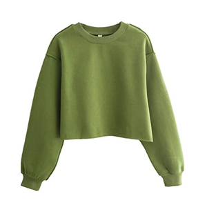 Sudadera Corta de Alta Calidad para Mujer, Personalizada, al por Mayor, OEM, Manga Larga, Estilo Pullover, Felpa, Tallas Grandes - Product Image 5