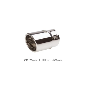 Terminale rotondo da 66 mm inclinato in acciaio inossidabile - Product Image 1