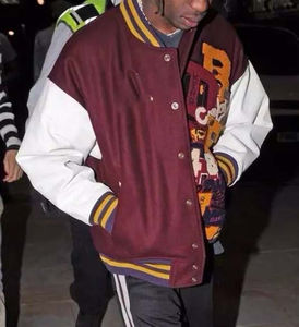 Boxy Varsity Jacket Baseball Lettermen Jacket Music Band Mens Letters Embroidery Patchwork College Jackets - Product Image 6