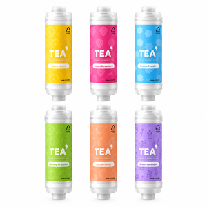 Filtre de douche aromathérapeutique en plastique premium TEA' à la vitamine C, technologie à 2 étapes, élimination du chlore résiduel, argent, installation facile - Product Image 1