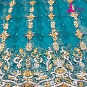 Técnica tejida de tela de red bordada con cuentas 3D para vestidos elegantemente decorados - Product Image 1