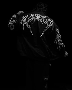 Streetwear gothique pour hommes Sweat à capuche zippé Noir Edgy Urban Athletic Dark Style Casual Oversized Pullover Sweatshirt avec fermeture éclair - Product Image 4