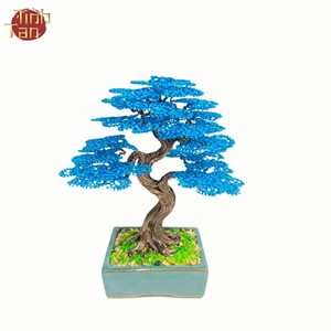 Árbol Bonsái Azul Hecho a Mano, Planta Artificial de Aluminio, Decoración para el Hogar de Cuatro Estaciones, Año Nuevo, Bodas, San Valentín, Halloween - Product Image 1