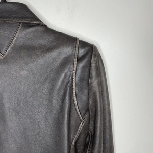 Veste de moto en cuir d'agneau véritable marron pour femmes Veste doublée à fermeture éclair de style motard pour femmes - Product Image 6