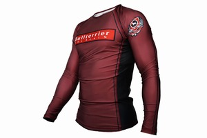 Rash Guard BJJ tela personalizada diseño libre manga larga poliéster liso al por mayor Unisex transferencia de calor personalizado OEM Anti-UV UPF50 - Product Image 2