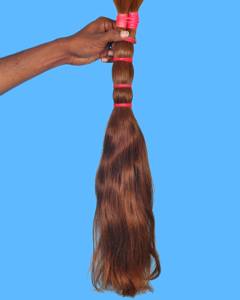 Véritables extensions de cheveux indiens brun foncé 12-36 pouces Textures naturelles sans enchevêtrement et doux d'un seul donneur - Product Image 1