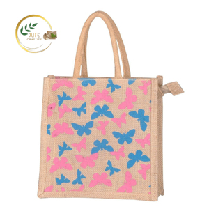 Vente en gros de sac fourre-tout en jute recyclé Logo imprimé personnalisé Produit textile et cuir naturel réutilisable Prix compétitif - Product Image 1