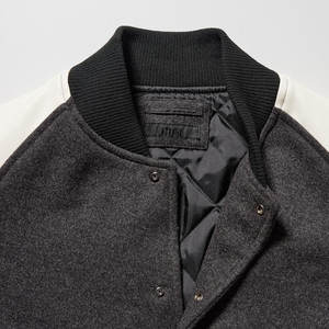 Customized Size Men's Baseball Jacket Street Front <b>Button</b> Style Stand Puff Printing CollegeBaseballjacket for men DDP Shipping - Product Image 3