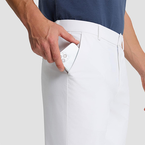 Pantalones de Golf elásticos de 4 vías para hombre de alta calidad, Color blanco con cintura con cordón, pantalones de Golf transpirables que absorben el sudor para adultos - Product Image 4