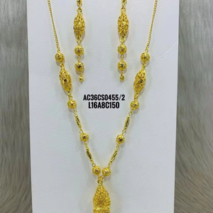 แฟชั่นใหม่อาหรับเครื่องประดับชุบทองสำหรับผู้หญิงออกแบบออนไลน์เท่านั้น - Product Image 1