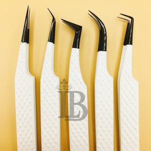 Pinces à cils de qualité supérieure pour extensions de cils, pinces à cils en vison, pinces à cils à 65 degrés, style droit, offres avec logo - Product Image 2