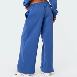Pantalon de survêtement ample taille haute pour femme, coupe décontractée, en molleton de coton, style streetwear décontracté - Product Image 6