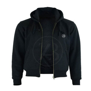 Sweats à capuche décontractés d'hiver à fermeture éclair 100% coton pour hommes-Motif solide Léger et respirant de haute qualité - Product Image 4