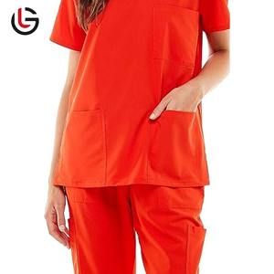 Conjunto de uniformes médicos de enfermería para mujer profesional, uniformes de enfermería elásticos personalizados de manga corta personalizados - Product Image 4