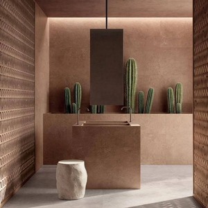 กระเบื้องพอร์ซเลนสโตนแวร์แบบไดนามิก พื้นผิวสัมผัสเรียบง่าย ผิวด้าน ลายหิน-ทันสมัย ทนทาน สำหรับตกแต่งผนังภายในห้องน้ำ บ้านพักตากอากาศ - Product Image 2