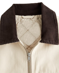 Veste de travail décontractée respirante à col rabattu et fermeture éclair intégrale, personnalisable, en toile de coton épaisse, pour hommes - Product Image 5