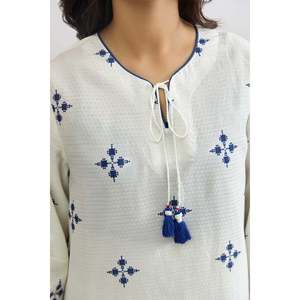 Elegante Conjunto de Kaftán Estampado Edición Premium Crepe Lawn SL00249 para Primavera/Verano - Product Image 4